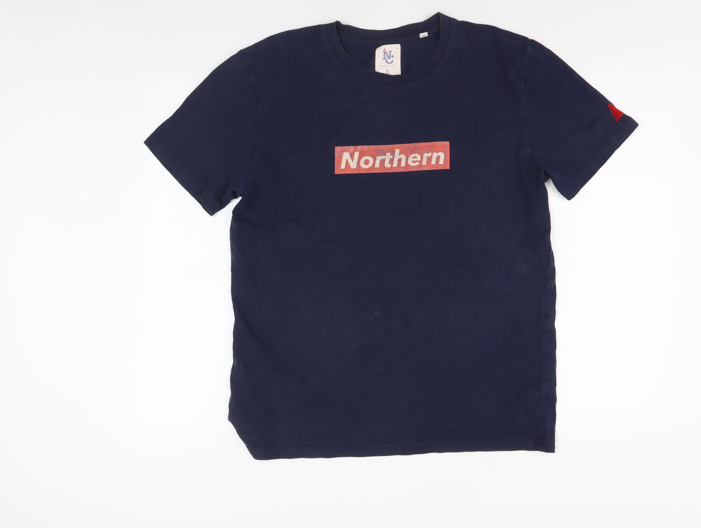 Northern Couture Men's Blue Crew Neck T-Shirt L