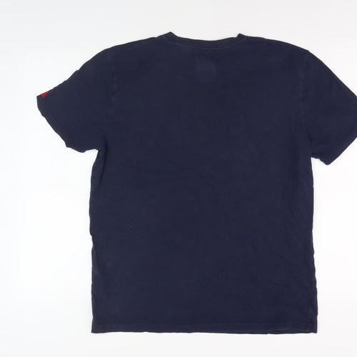 Northern Couture Men's Blue Crew Neck T-Shirt L