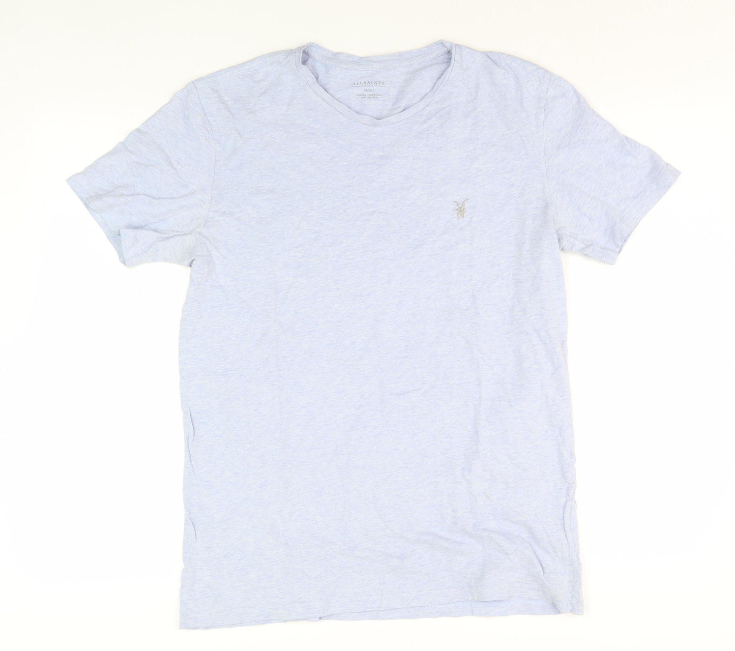 AllSaints Men's Blue Crew Neck T-Shirt Size S