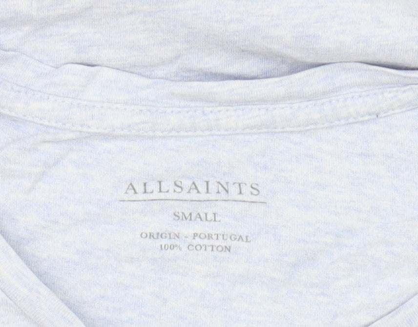 AllSaints Men's Blue Crew Neck T-Shirt Size S