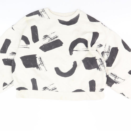 Zara Boys Graphic Print Sweatshirt, Size 11-12, Black/White