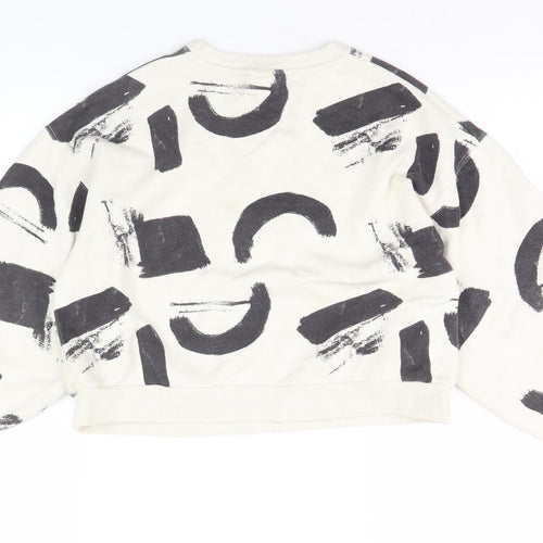 Zara Boys Graphic Print Sweatshirt, Size 11-12, Black/White