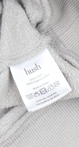 Hush Unisex Grey Organic Cotton Pullover Sweatshirt M