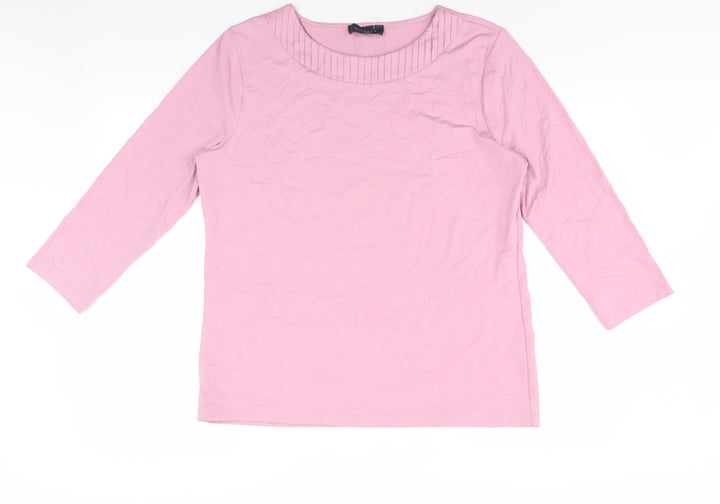 Viyella Women Pink XL 3/4 Sleeve Crew Neck T-Shirt