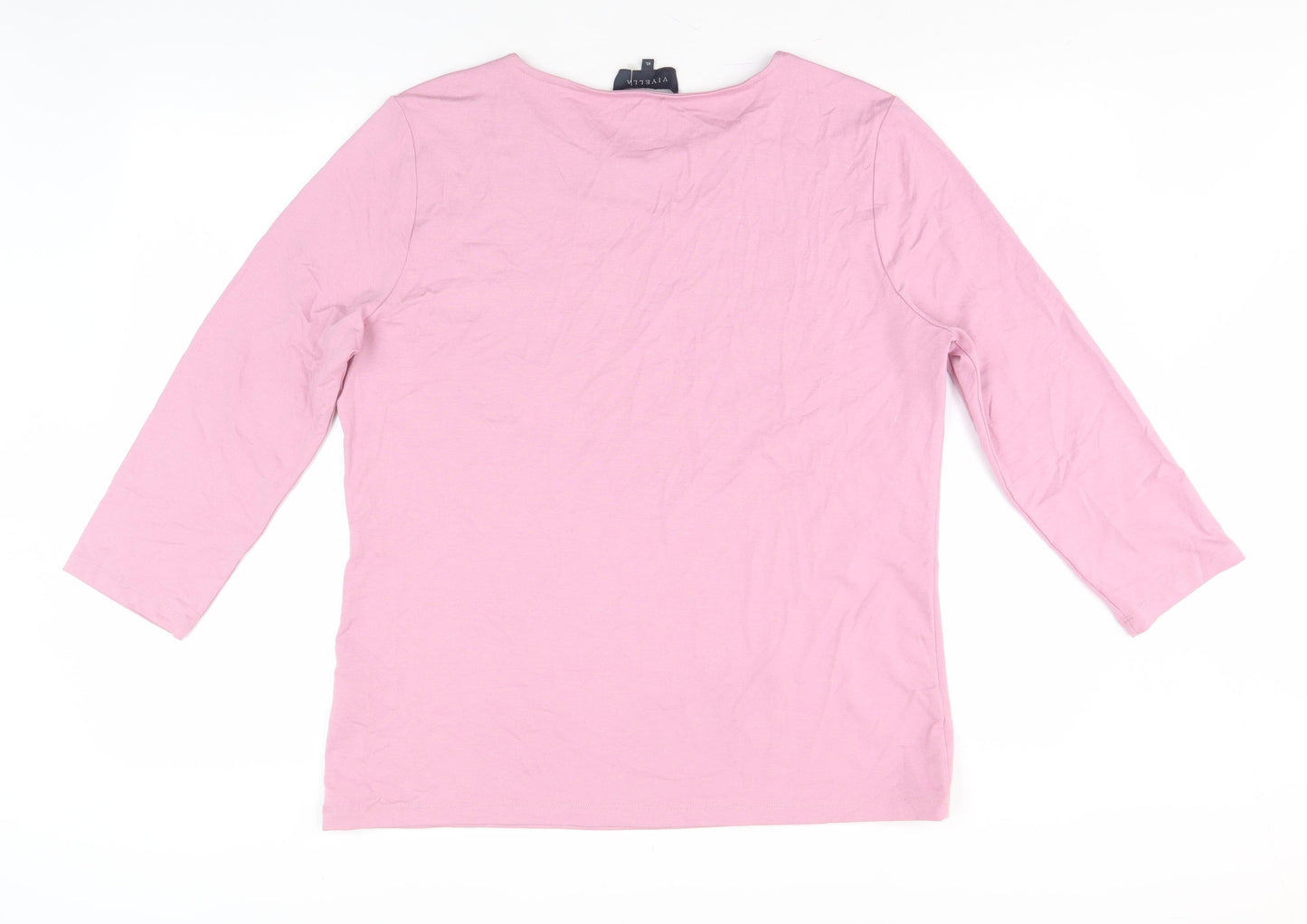 Viyella Women Pink XL 3/4 Sleeve Crew Neck T-Shirt