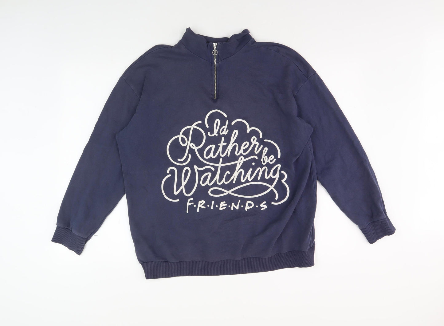 F.R.I.E.N.D.S Blue Unisex Sweatshirt, Size L, 1/4 Zip