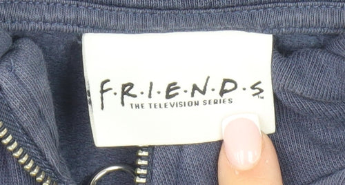 F.R.I.E.N.D.S Blue Unisex Sweatshirt, Size L, 1/4 Zip