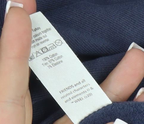 F.R.I.E.N.D.S Blue Unisex Sweatshirt, Size L, 1/4 Zip