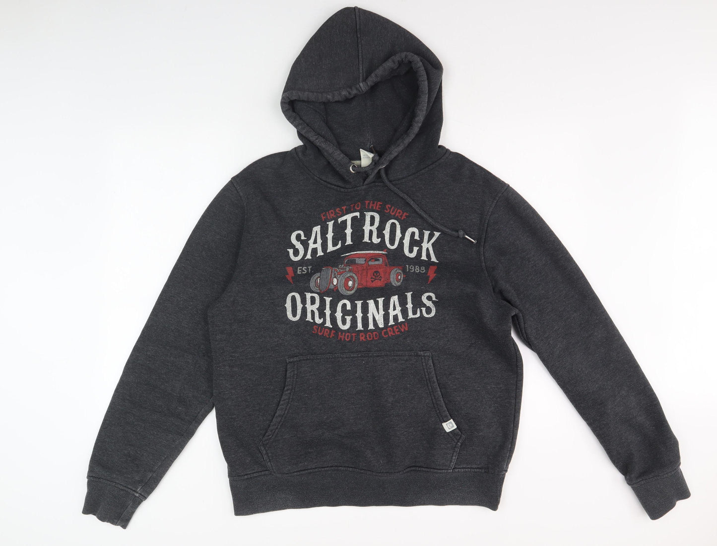Saltrock Men's Black Pullover Hoodie, M, Graphic Logo