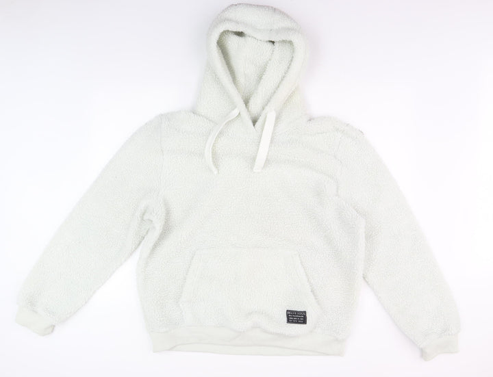 Brave Soul Men's White XL Pullover Hoodie Fleece