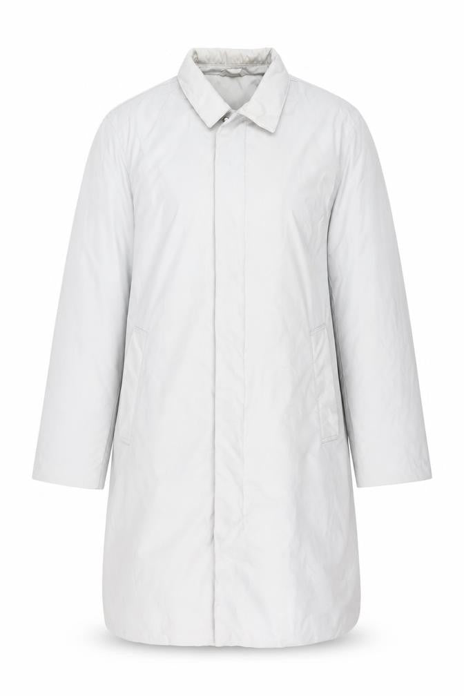Front view of H&M Women's White XL Long Coat