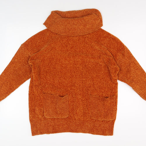 Klass Women's Orange Roll Neck Pullover Jumper, M