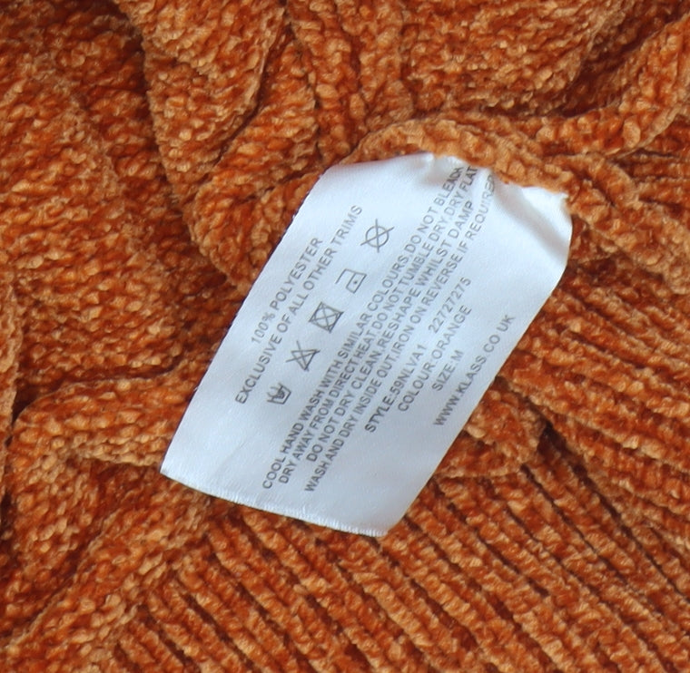 Klass Women's Orange Roll Neck Pullover Jumper, M