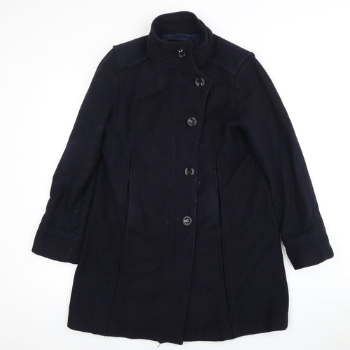 Zara Women's Black Wool Blend Overcoat Size 12