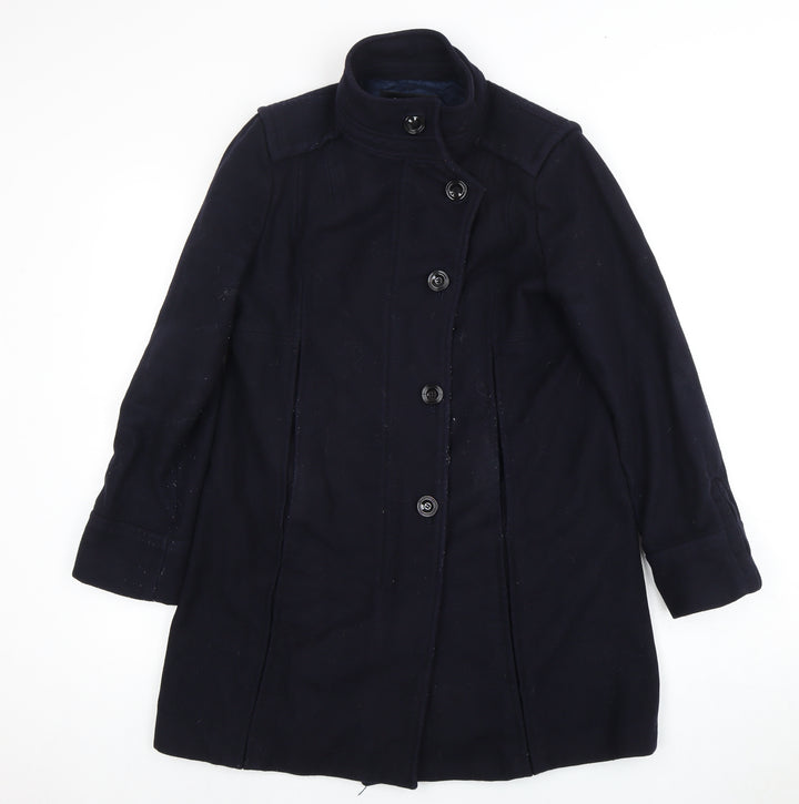 Zara Women's Black Wool Blend Overcoat Size 12