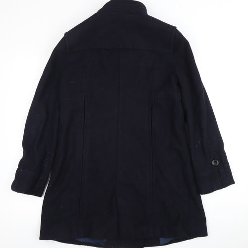 Zara Women's Black Wool Blend Overcoat Size 12