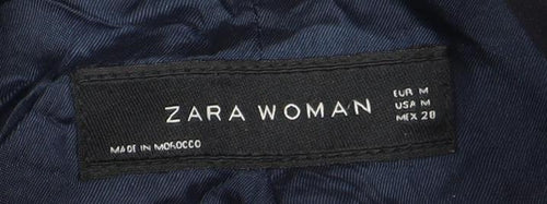 Zara Women's Black Wool Blend Overcoat Size 12