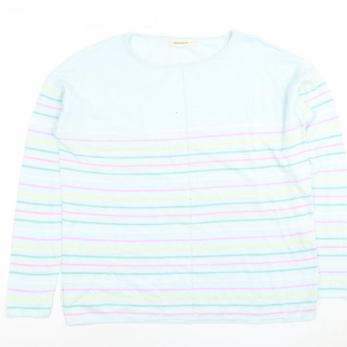 Woolovers Women's Multicoloured Striped Top M