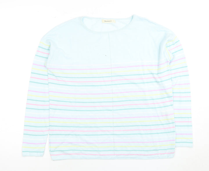 Woolovers Women's Multicoloured Striped Top M