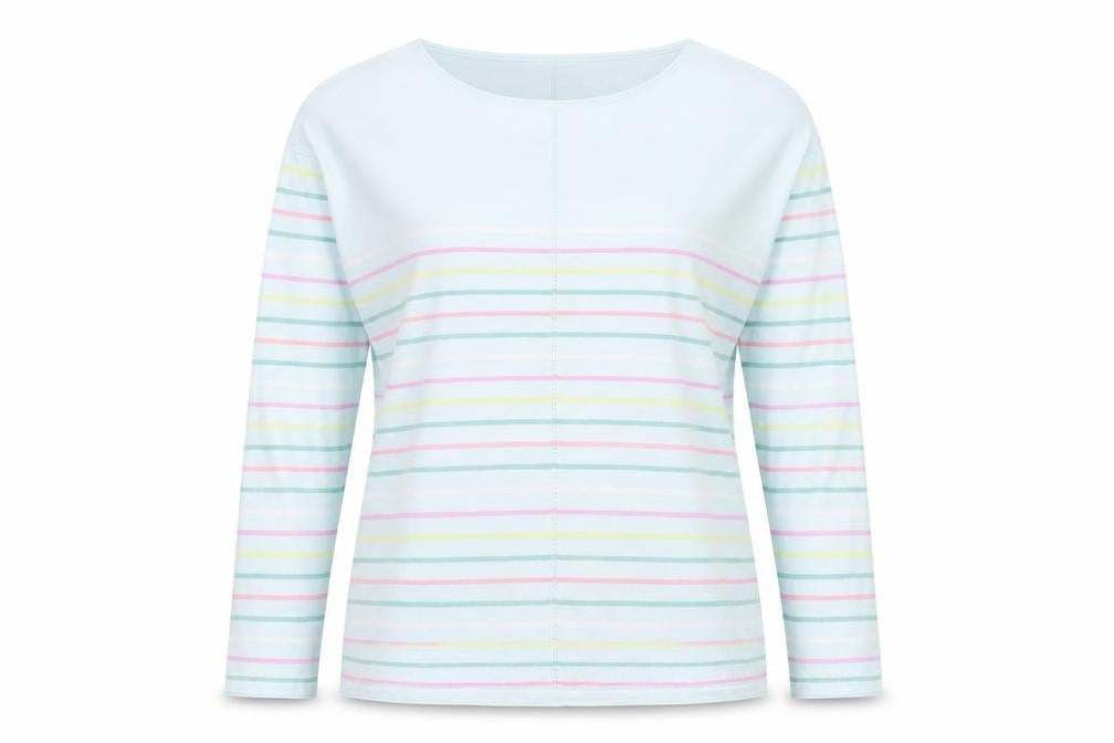 Woolovers Women's Multicoloured Striped Top M