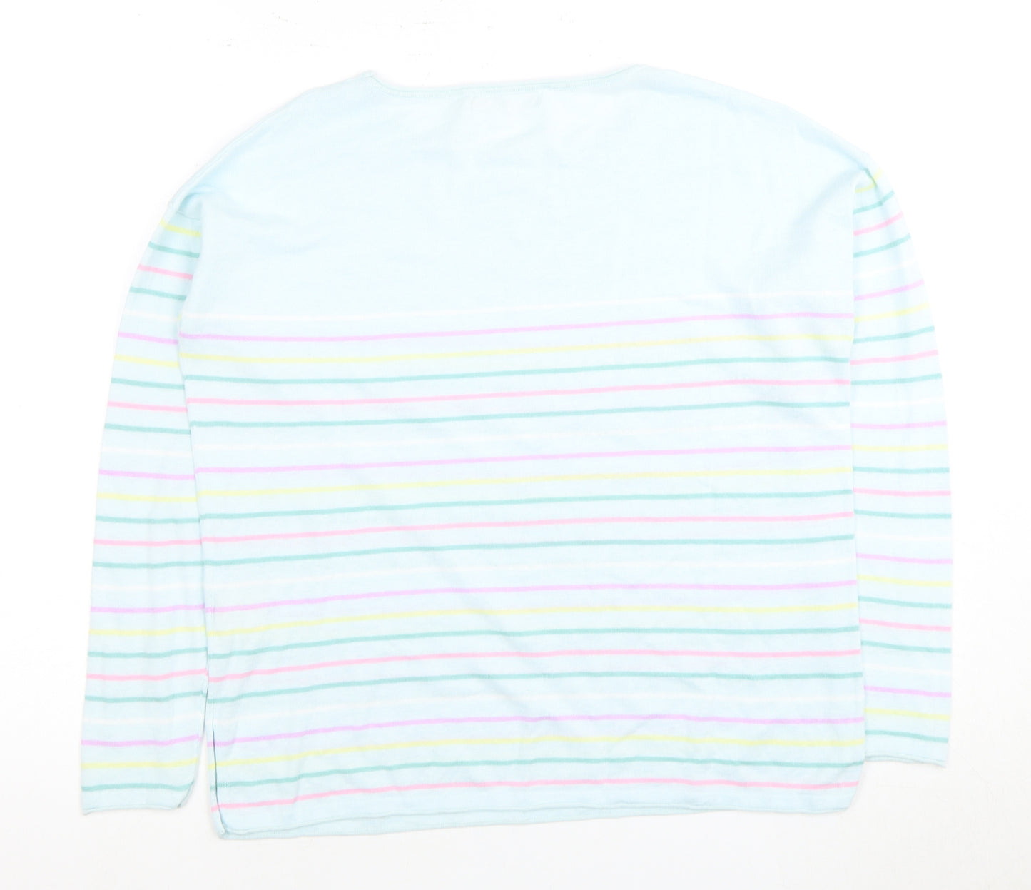 Woolovers Women's Multicoloured Striped Top M