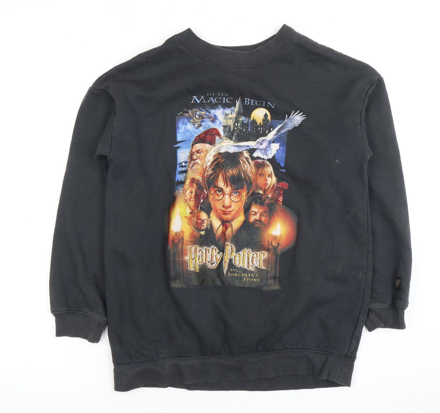 H&M Boys Black Harry Potter Pullover Sweatshirt, Size 11-12
