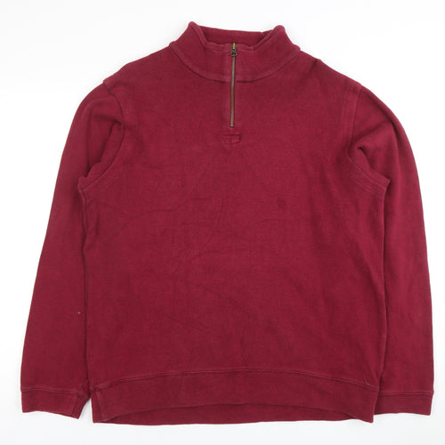 Austin Reed Men's Red XL Pullover 1/4 Zip Sweatshirt