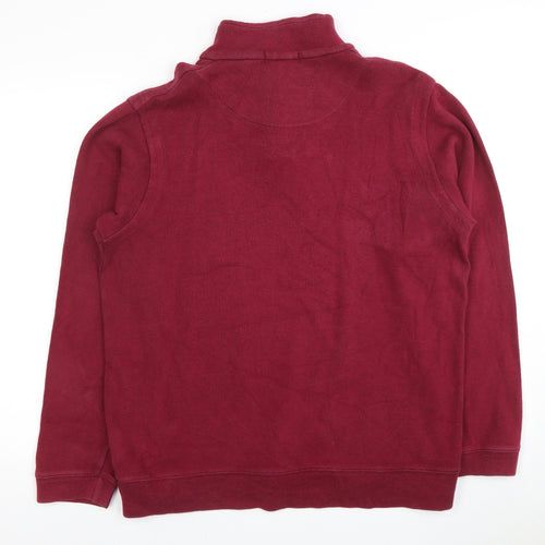 Austin Reed Men's Red XL Pullover 1/4 Zip Sweatshirt