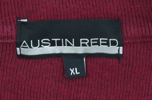 Austin Reed Men's Red XL Pullover 1/4 Zip Sweatshirt