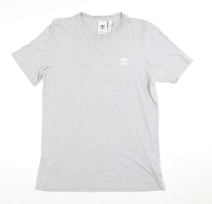 Adidas Men's Grey Crew Neck T-Shirt, Size M