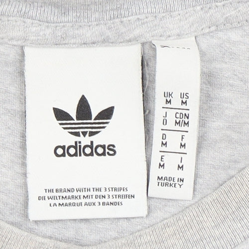 Adidas Men's Grey Crew Neck T-Shirt, Size M