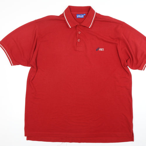 Asics Men's Red XL Short Sleeve Polo Shirt