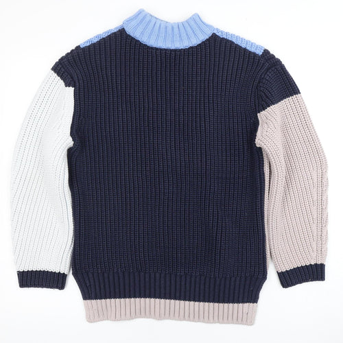 H&M Women's Blue High Neck Pullover Jumper, Size 6