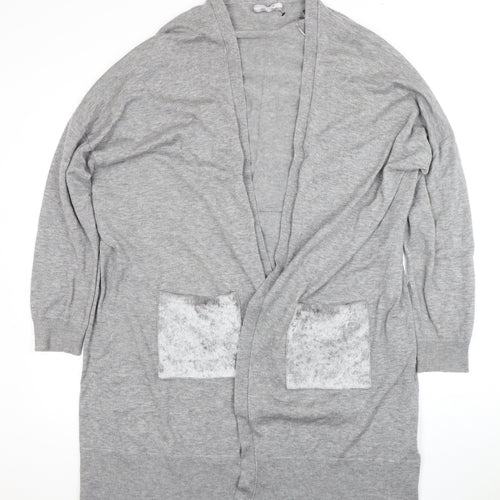 Marks and Spencer Women's Grey Cardigan, Size 20, Chunky-Knit