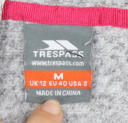 Trespass Women's Grey Hooded Fleece Jacket Size M
