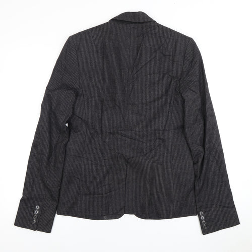 AllSaints Men's Black Wool Stripe Blazer - Size 36