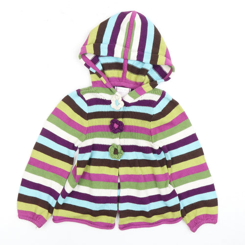 Jillian's Closet Girls Multicoloured Hooded Cardigan, Size 2 Years