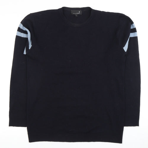 LUCA Men's Black Pullover Jumper, L, Crew Neck