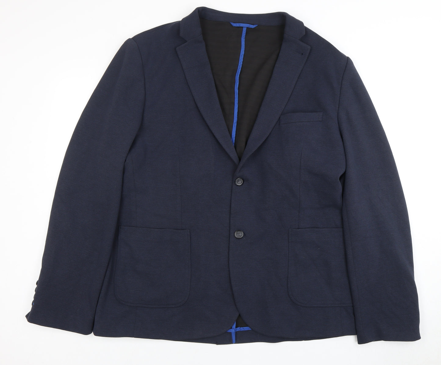 Next Men's Blue Regular Fit Blazer Jacket Size 46R
