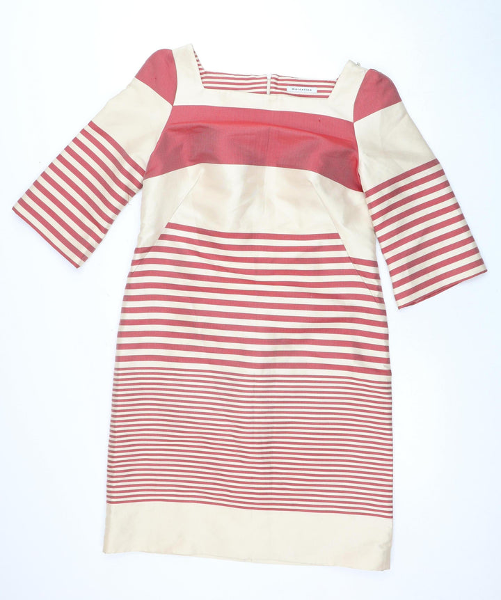Marcellino Women's Striped Shift Dress, Size 14, Multicoloured