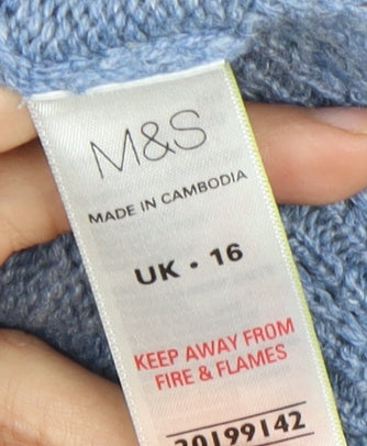 Marks and Spencer Blue Women's Open Front Cardigan Size 16