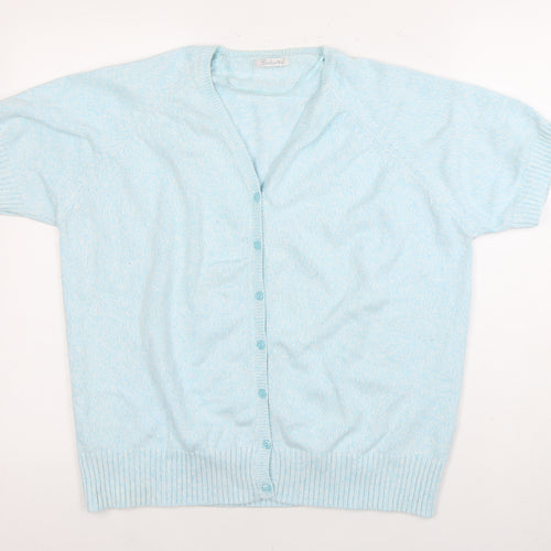 Berkertex Women's Blue Short Sleeve Cardigan Size 18-20