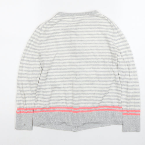 Gap Women’s Grey Striped Cardigan, Size S, Cotton Knit