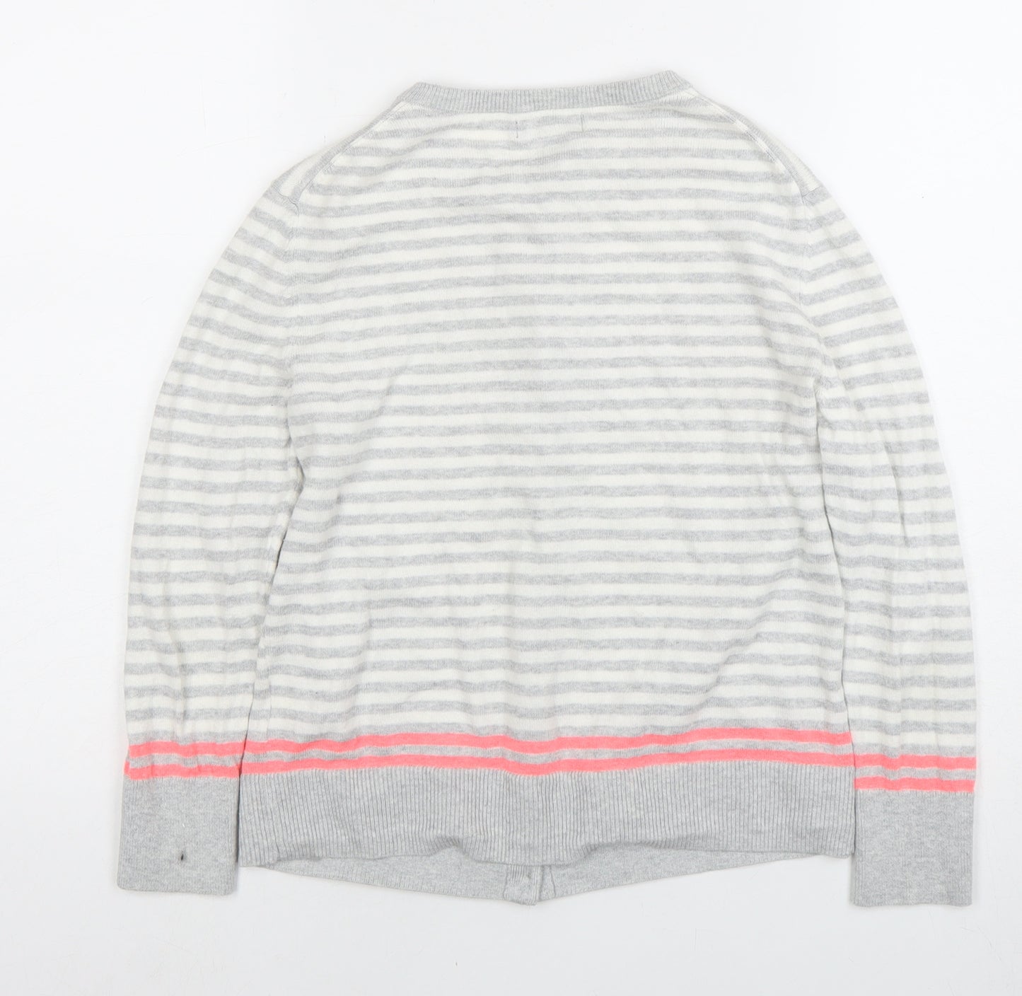 Gap Women’s Grey Striped Cardigan, Size S, Cotton Knit