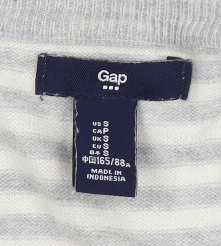 Gap Women’s Grey Striped Cardigan, Size S, Cotton Knit