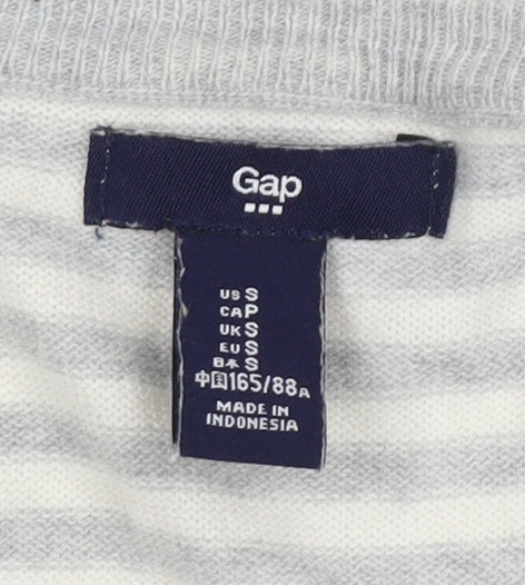 Gap Women’s Grey Striped Cardigan, Size S, Cotton Knit
