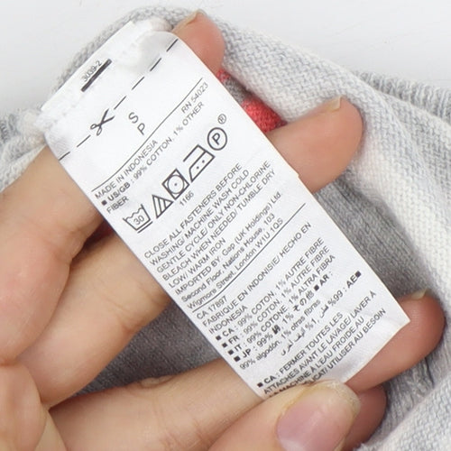 Gap Women’s Grey Striped Cardigan, Size S, Cotton Knit