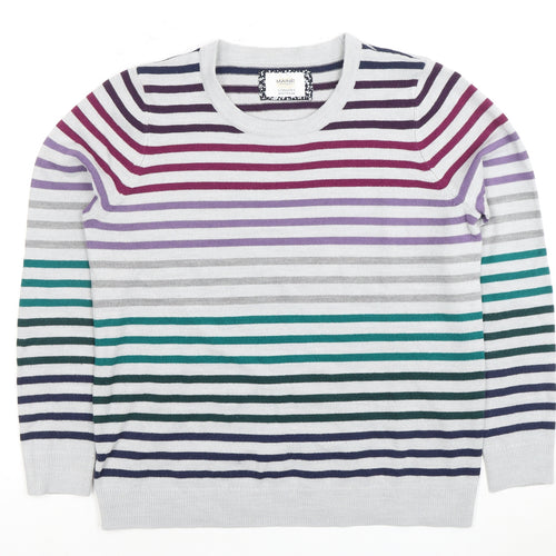 Maine Women's Multicoloured Striped Pullover Jumper Size 14