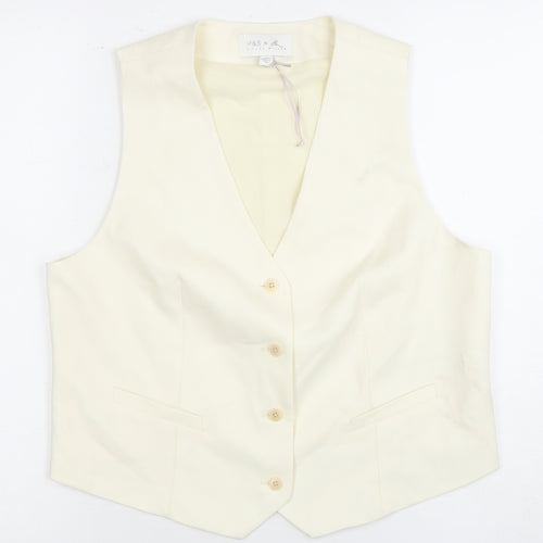 Ivory Wool Blend Suit Waistcoat Women Size 12