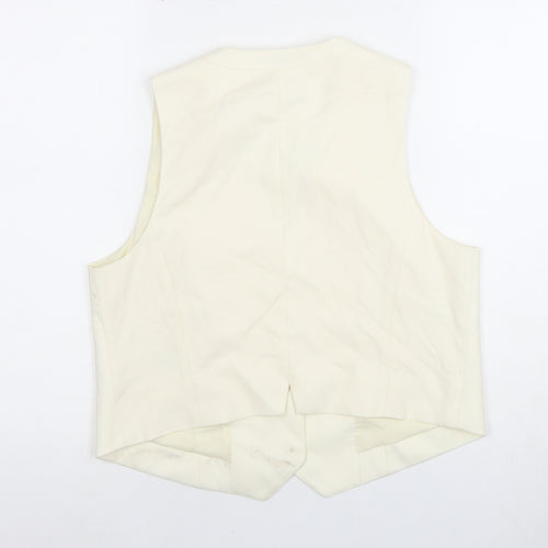 Ivory Wool Blend Suit Waistcoat Women Size 12